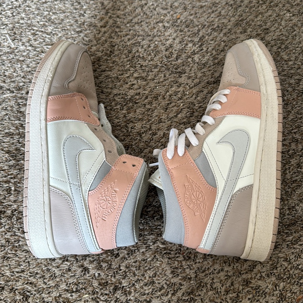 Nike Air Jordan 1 Mid Milan Tan Hi Tops - Picture 6 of 8